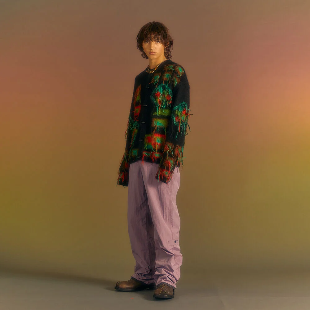 CRACK NYLON INSIDE-OUT TROUSER apa673m(PURPLE)