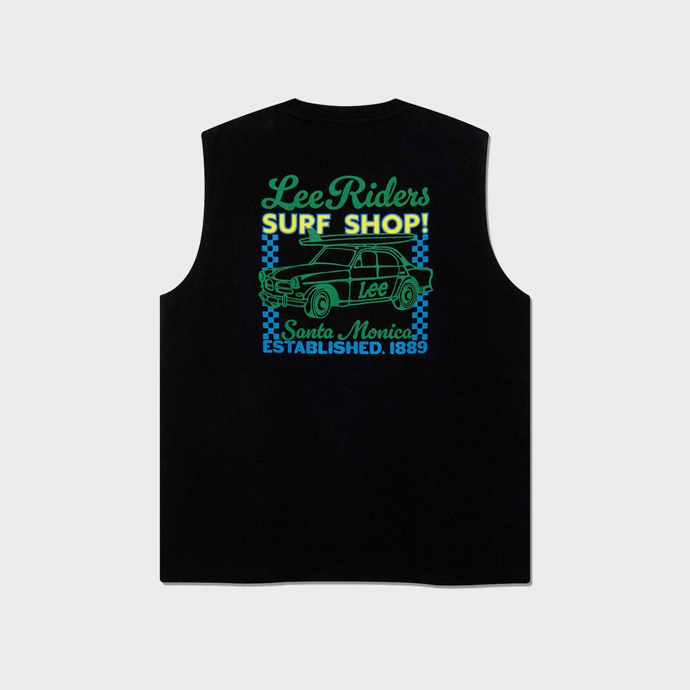 Lee Riders 衝浪店 無袖 T恤 黑色