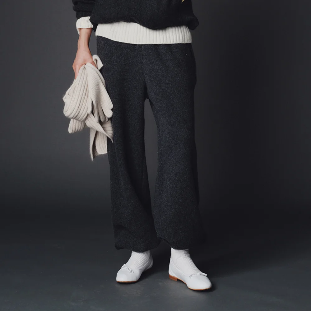 Wool easy pants (charcoal)