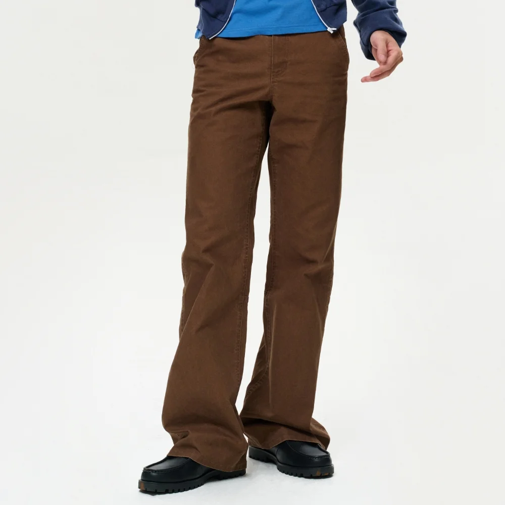 MEN ERA WASHED FLARE WORK PANTS - VINTAGE BROWN
