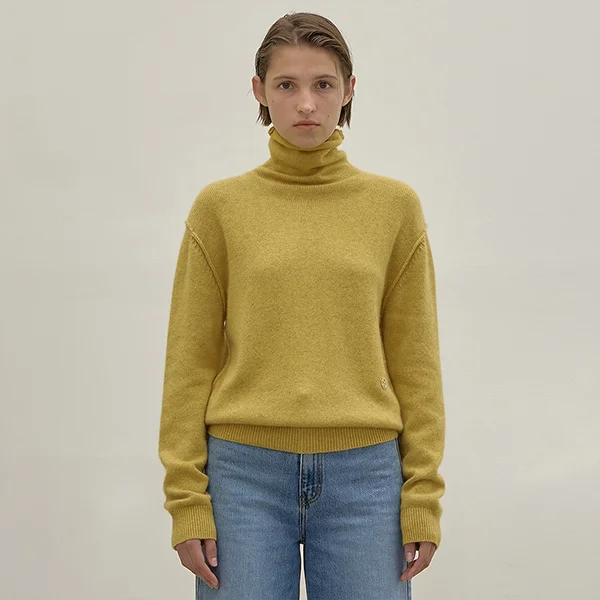 CORDELL WOOLLACCOON LOOSE FIT TURTLENECK KNITWEAR (T-6714)