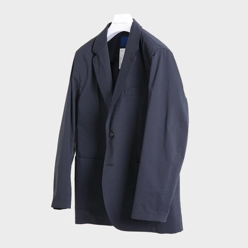 SEERSUCKER 3 BUTTON JACKET (NAVY)