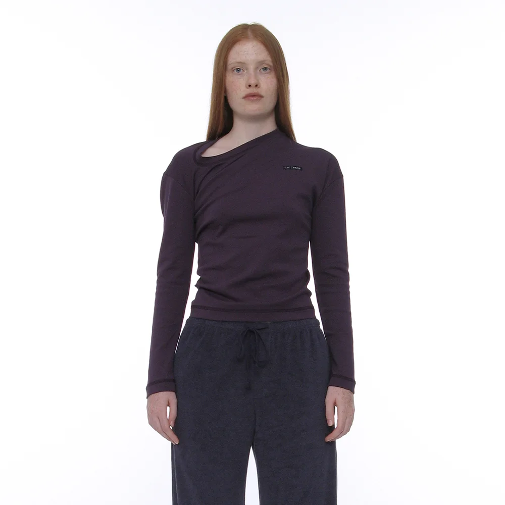 PWC TWIST LONG SLEEVE TEE_MIDNIGHT PLUM