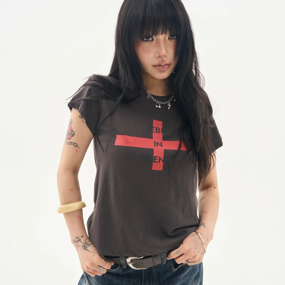 REBEL IN SILENCE T-SHIRT(CHARCOAL)