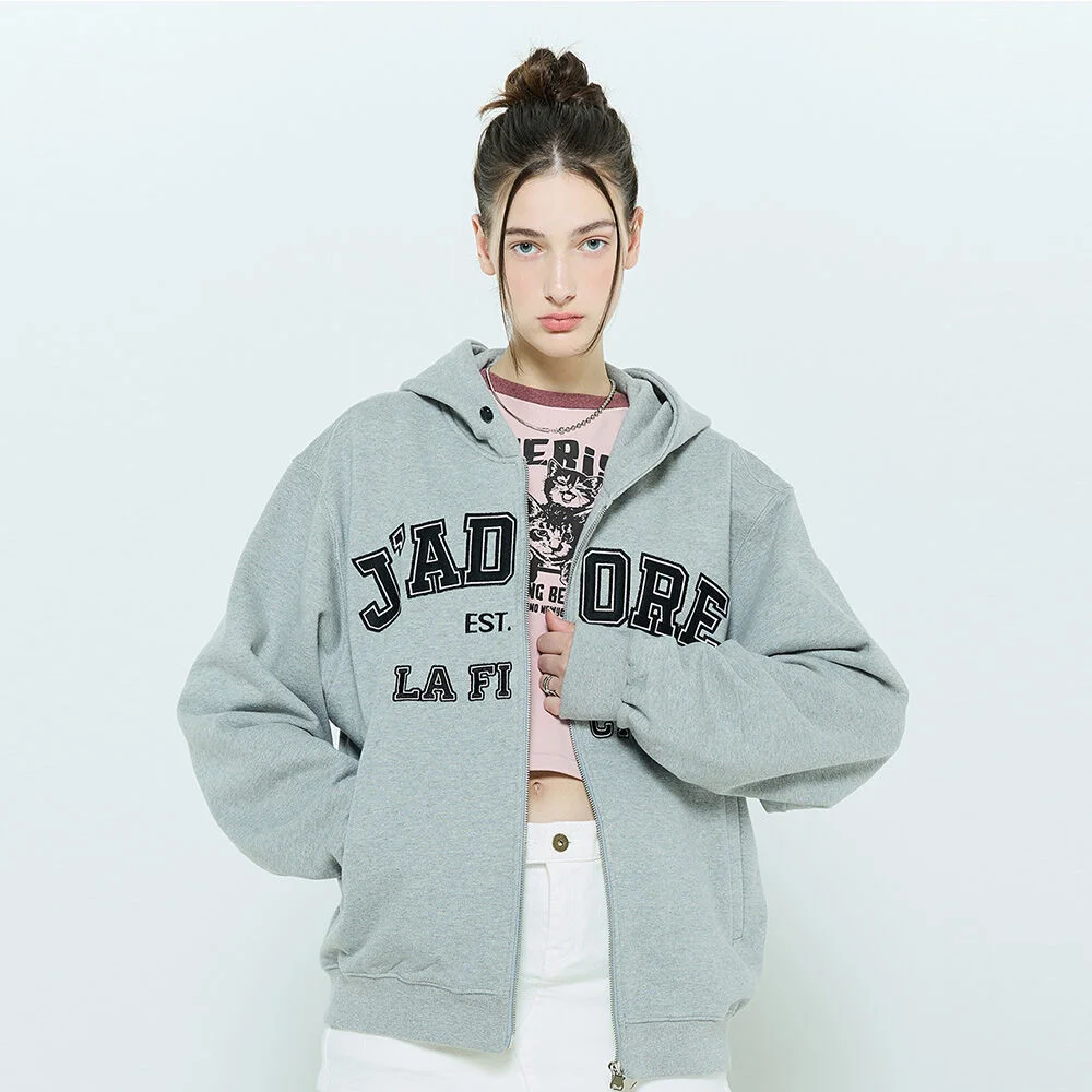 L6 BUTTON HOODIE ZIPUP(GRAY)