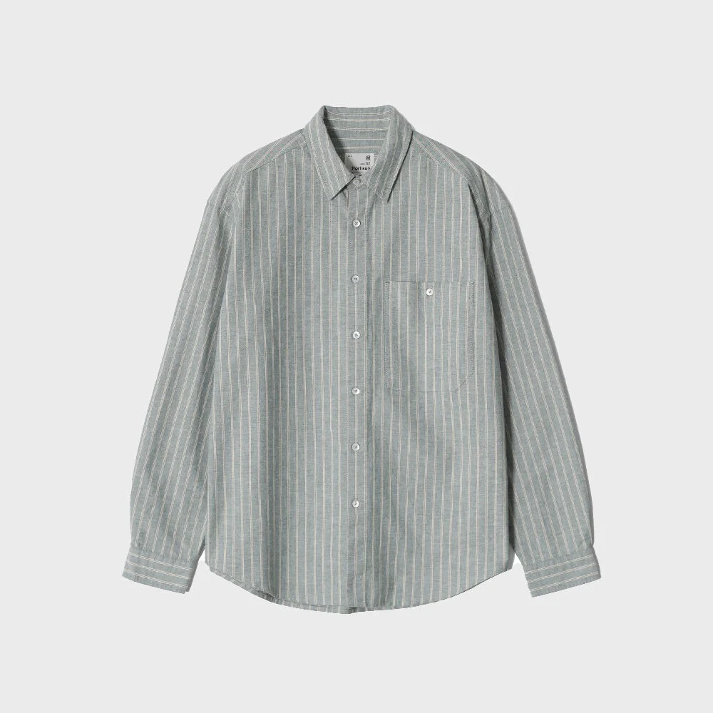 Jane Oxford Stripe Shirt Indigo Green