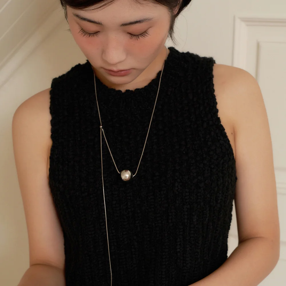 maxi moving ball necklace (2color)