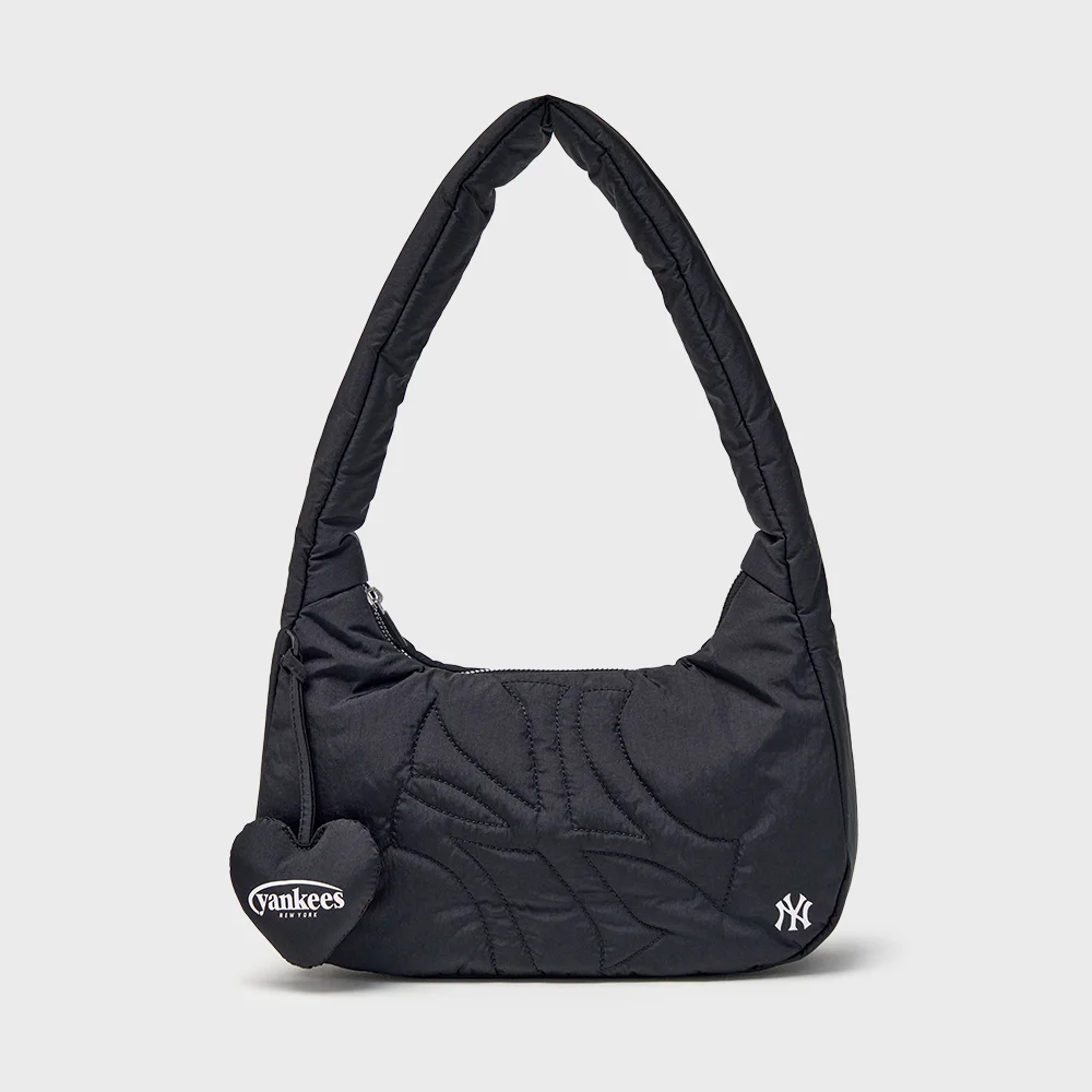 基本款 運動風 縫線 Hobo Bag NY (Black)