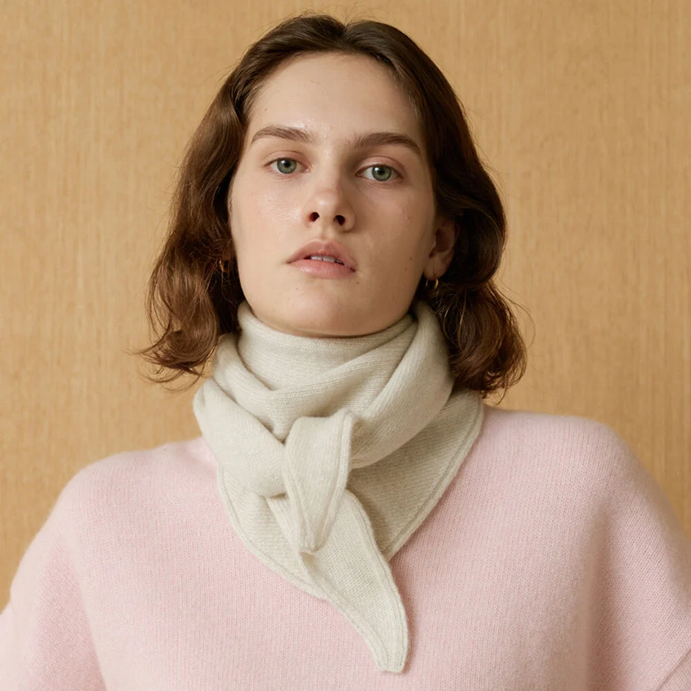 Triangle Wool Scarf(Ivory)