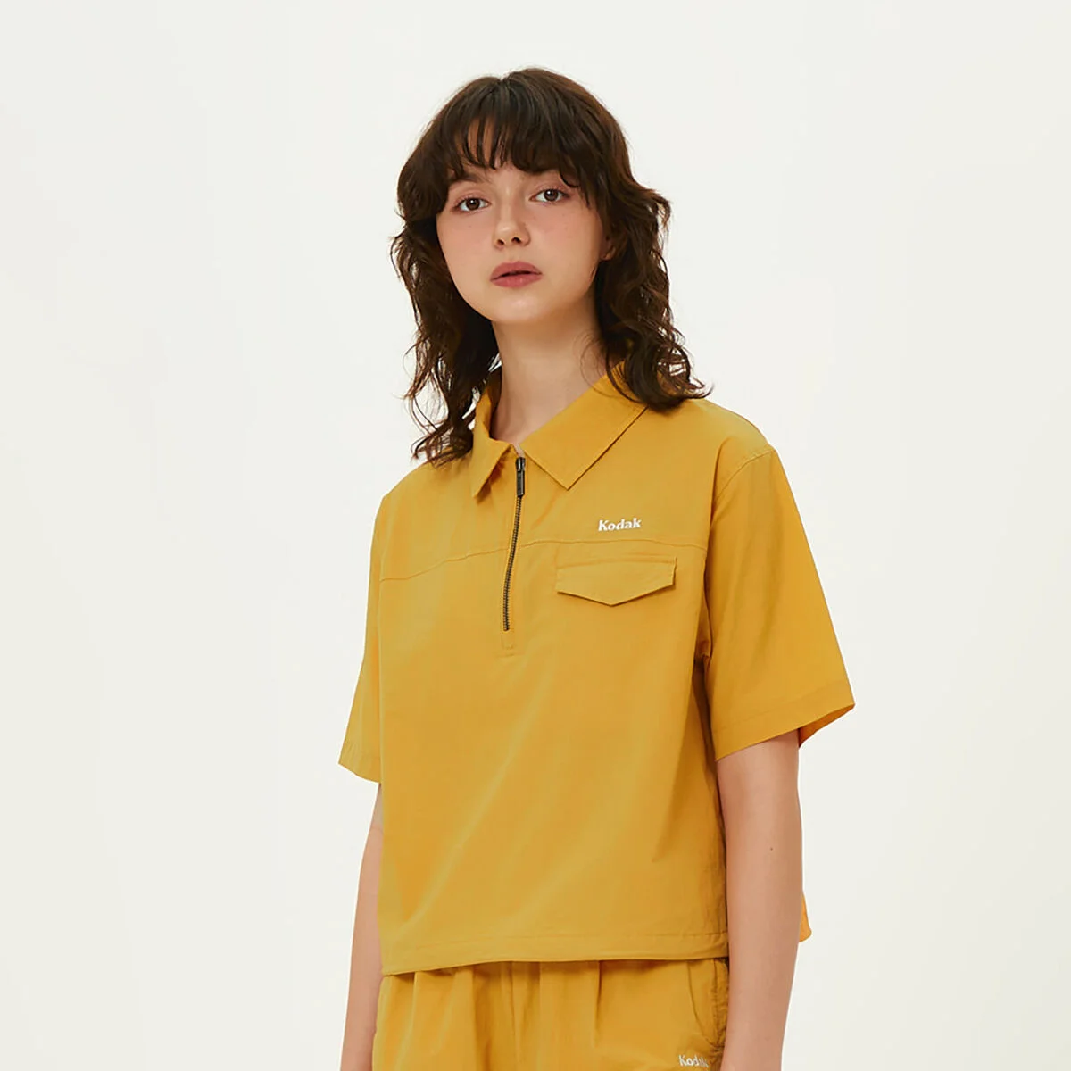 微風 淺 有領 短袖 風褸 女裝 YELLOW