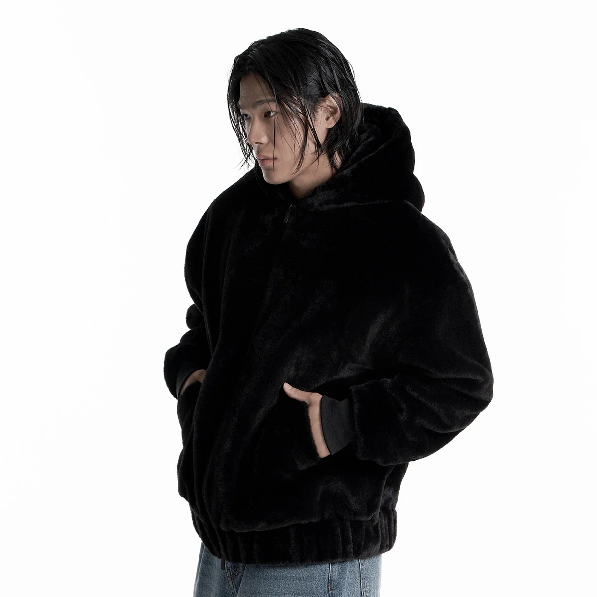 毛絨 連帽衫 拉鏈