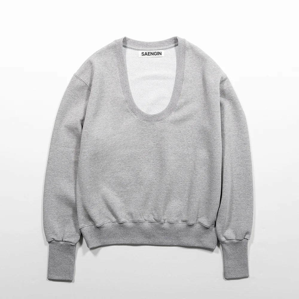 U-NECK SWEATSHIRT - GRAY