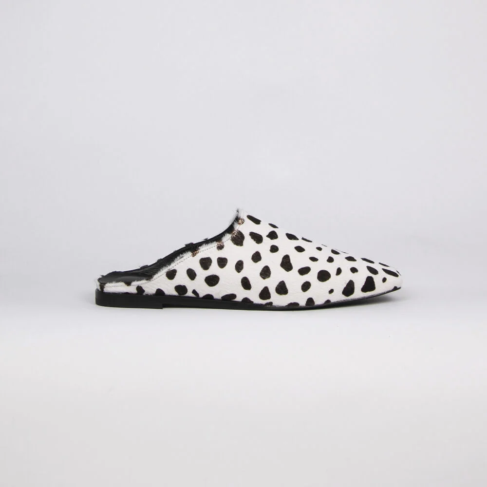Ciel Mules Calf Hair Dalmatian