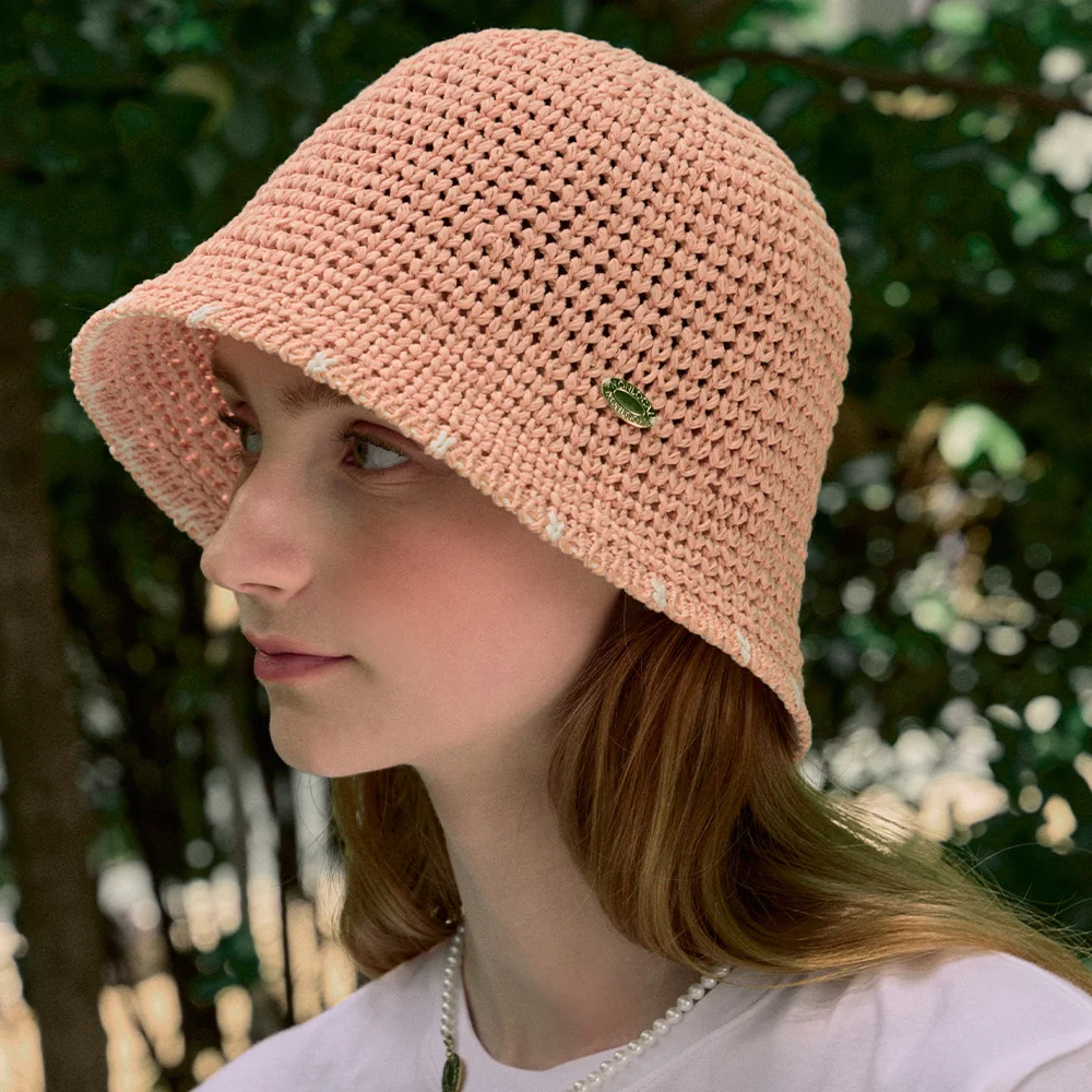 Line Point Bucket Hat - Peach