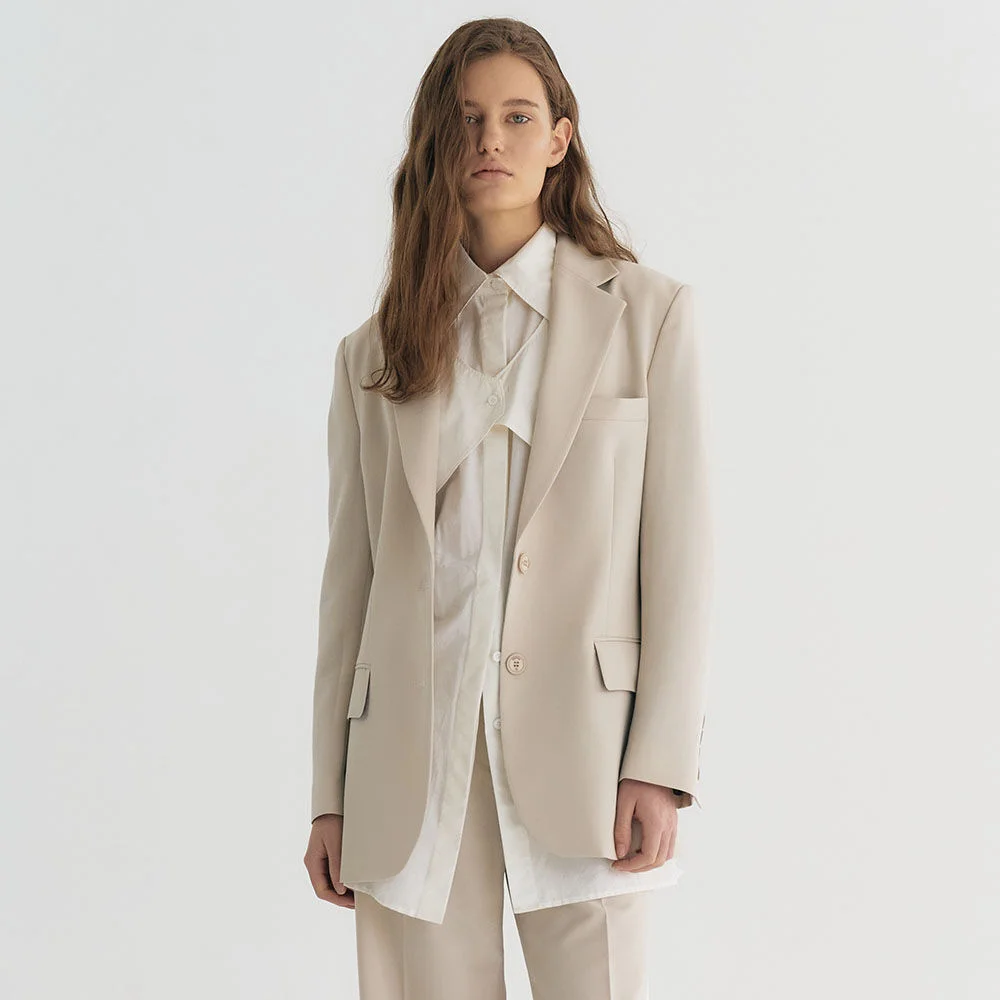 Two button Tailored Single Blazer (Ivory)