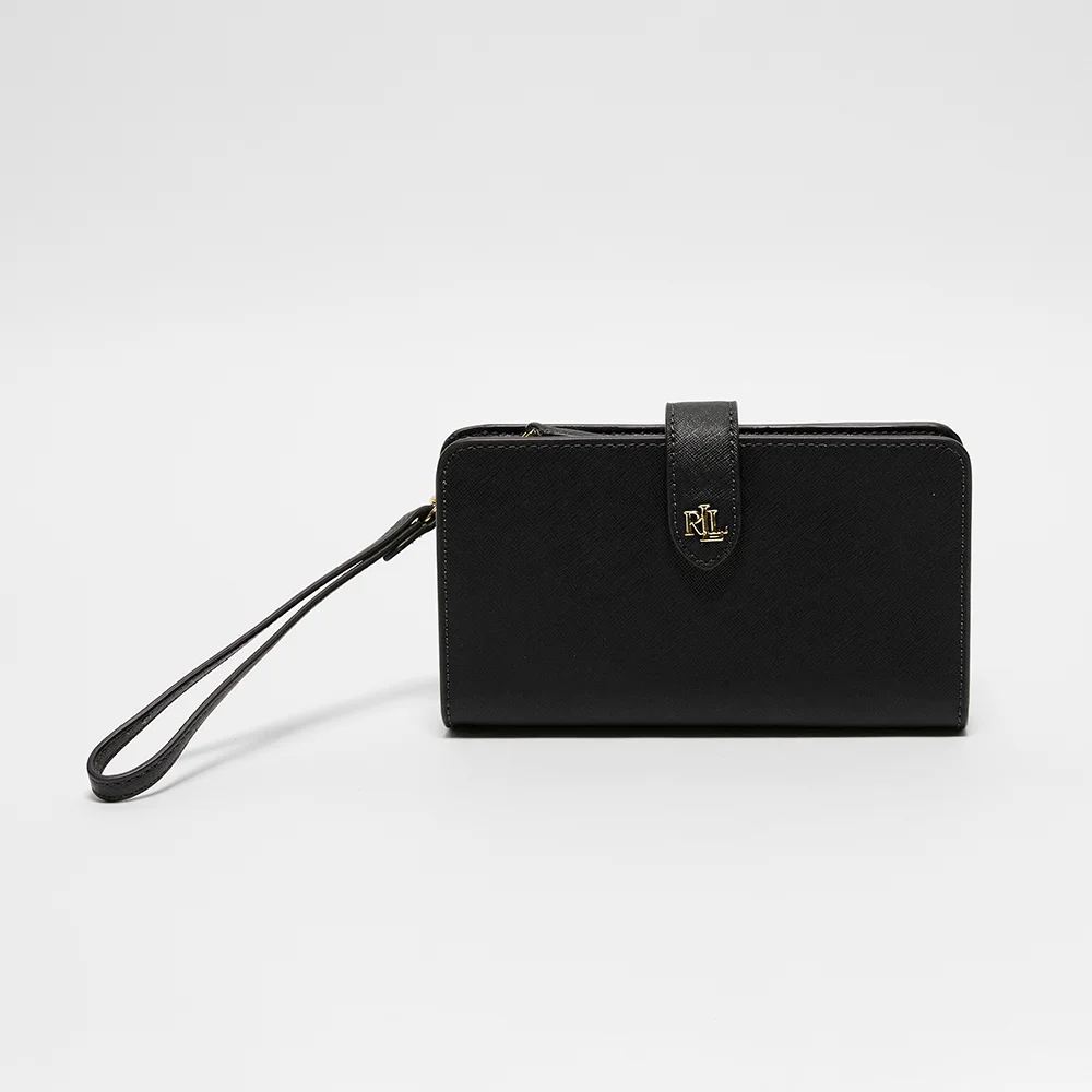 標誌 皮革 銀包 (BLACK)