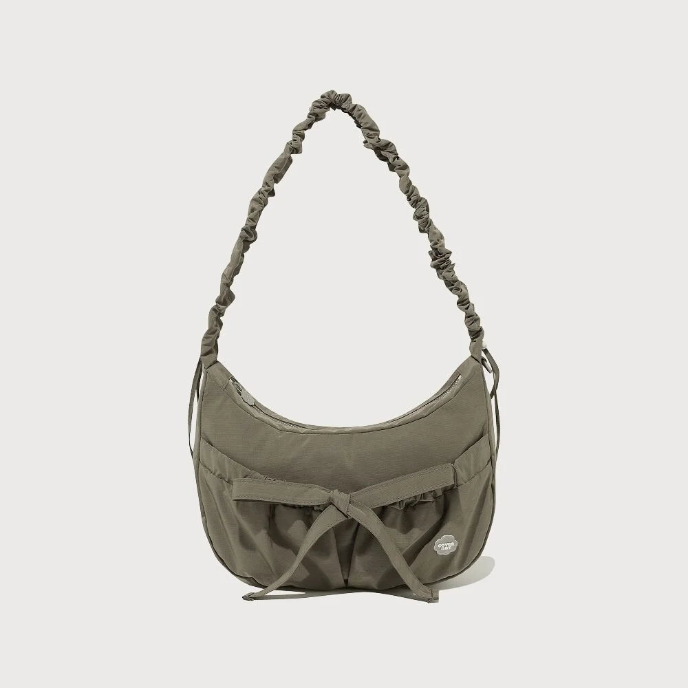 女裝 Cloverheart 抽褶 中度 尼龍 Hobo Bag 啡色