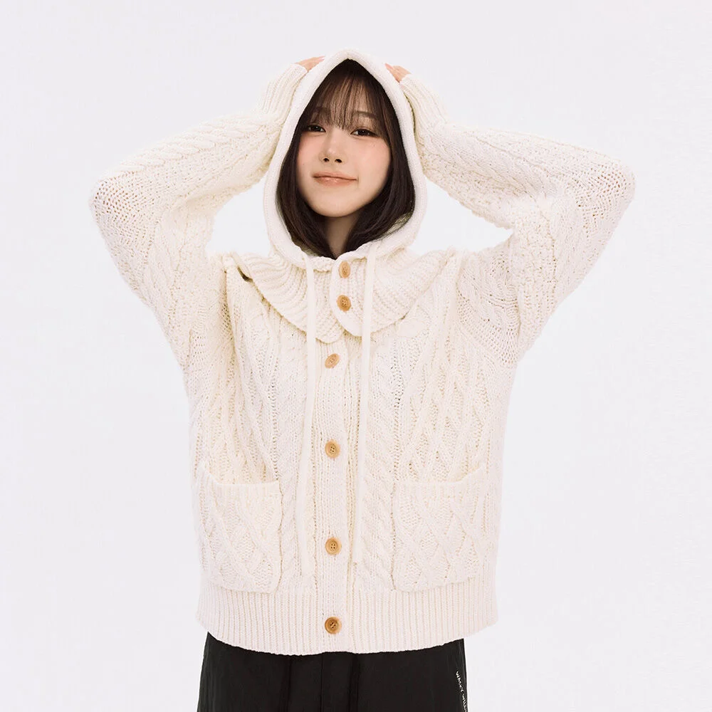 女裝 針織衫 巴拉克拉瓦頭套 (2 colors)