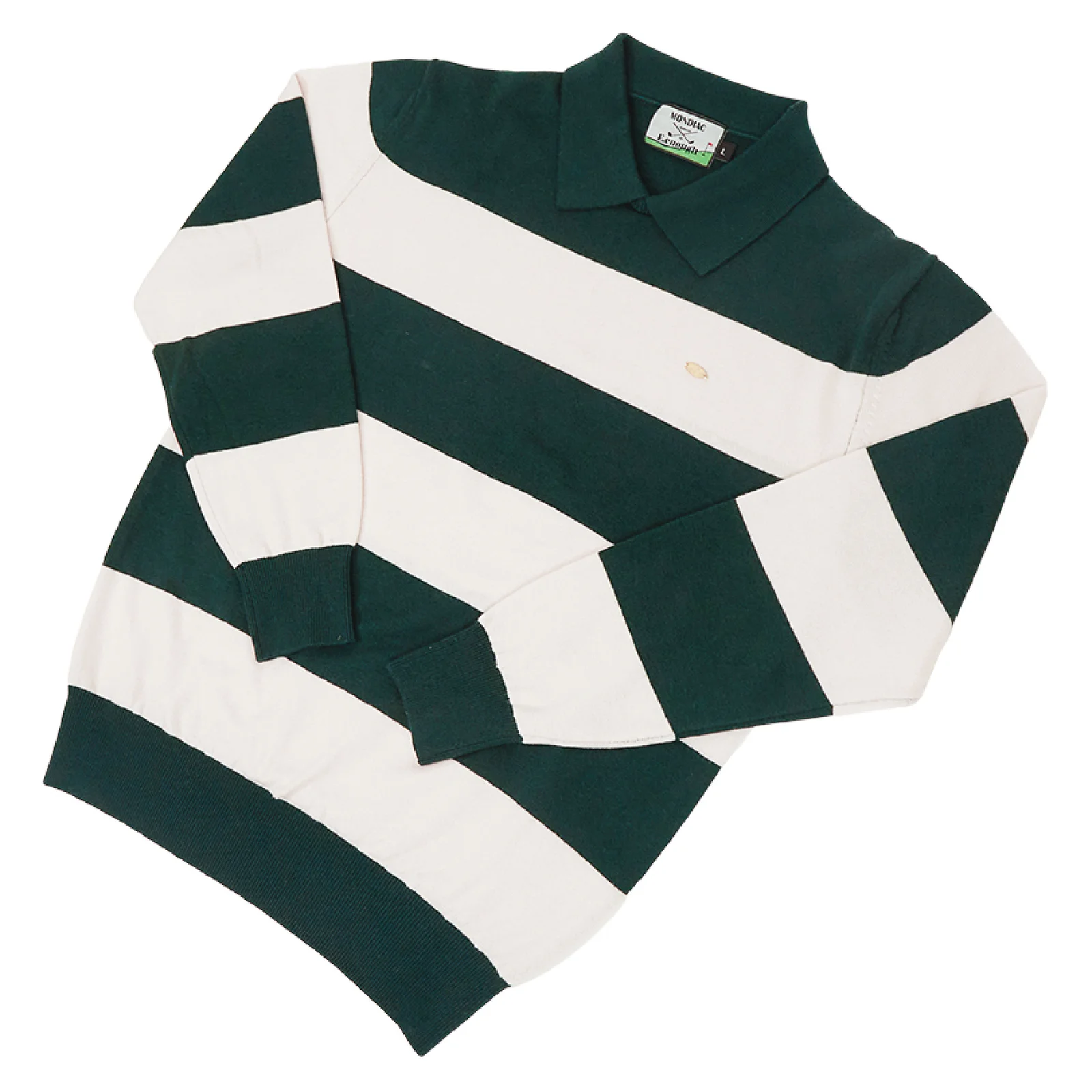 E. enough x Mondiac Round Collar - Green Stripes