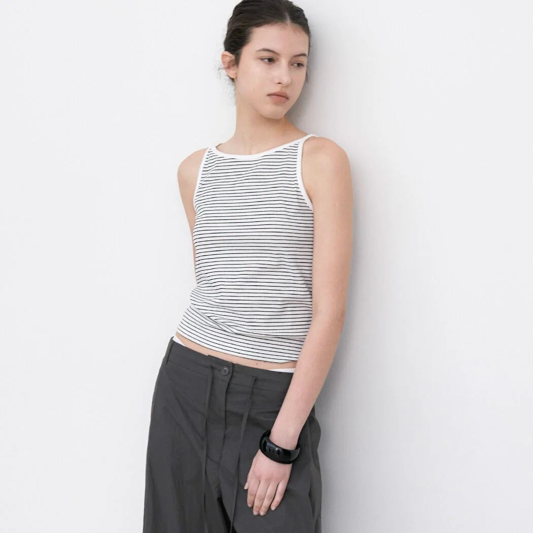 ESSENTIAL STRIPE SLEEVELESS TEE (Z-T-6819)
