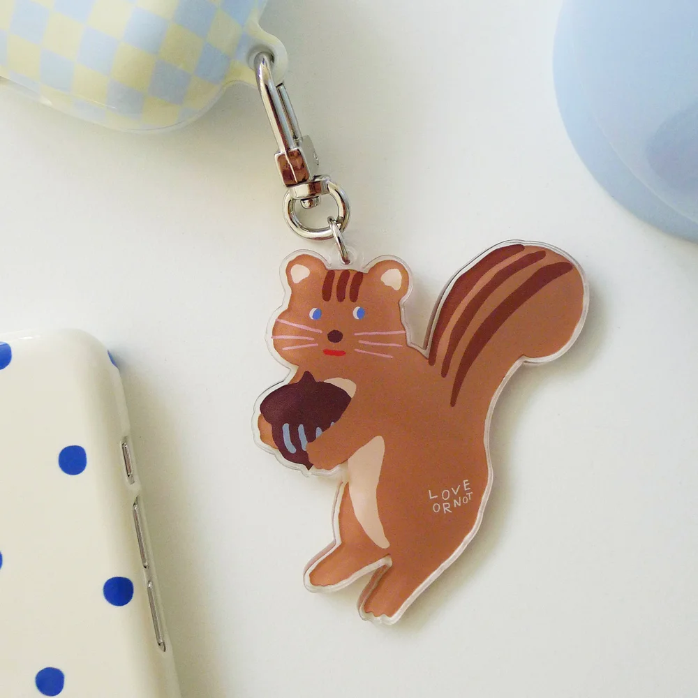 Chubby Cheeks Squirrel Keyring