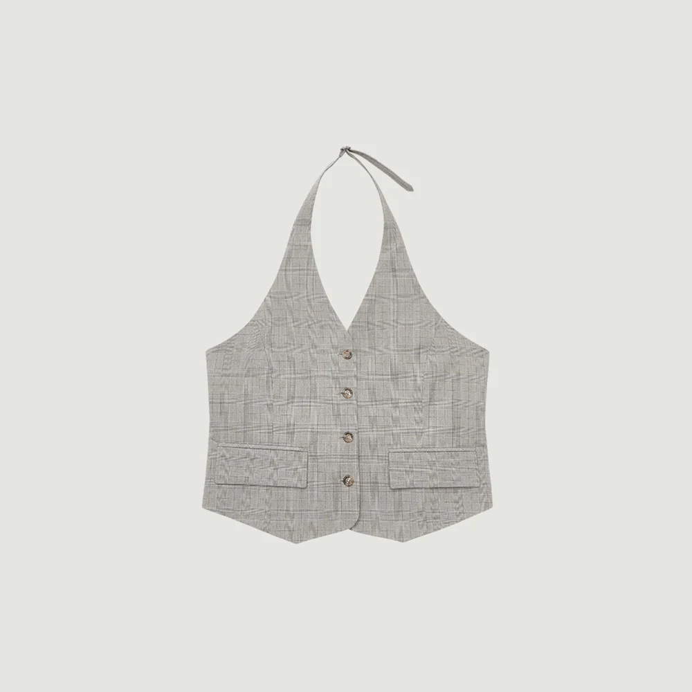 JANELL HALTER VEST (GRAY)