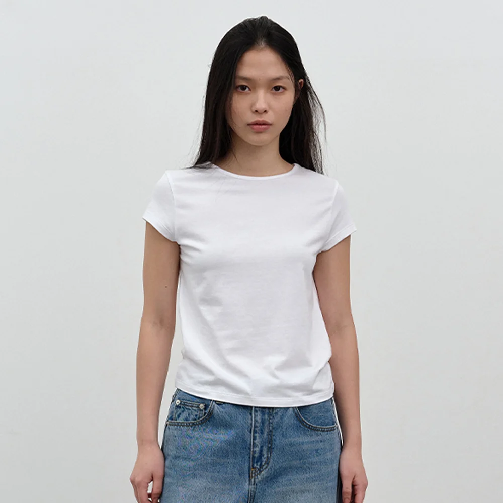 W 莫代爾 短袖 T恤 White
