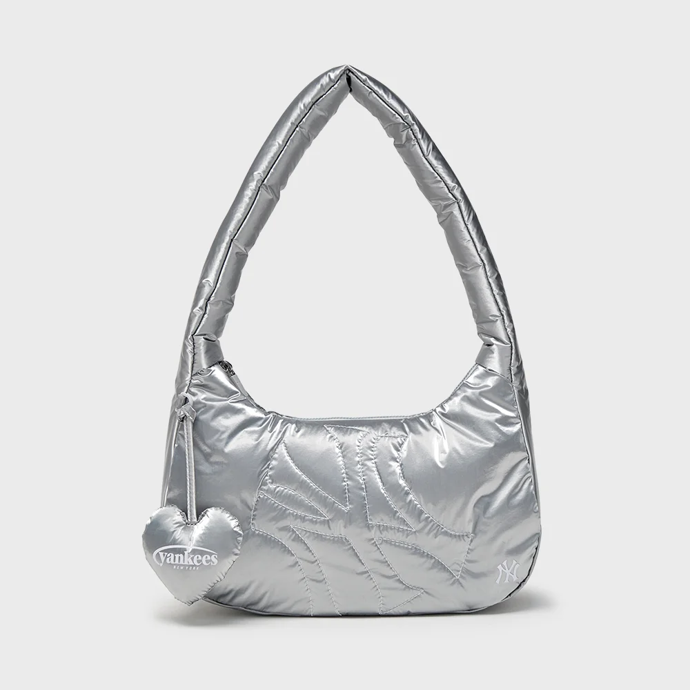 基本款 運動風 縫線 Hobo Bag NY (Silver)
