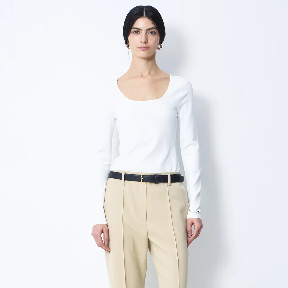 EL WHOLEGARMENT SQUARE-NECK KNIT