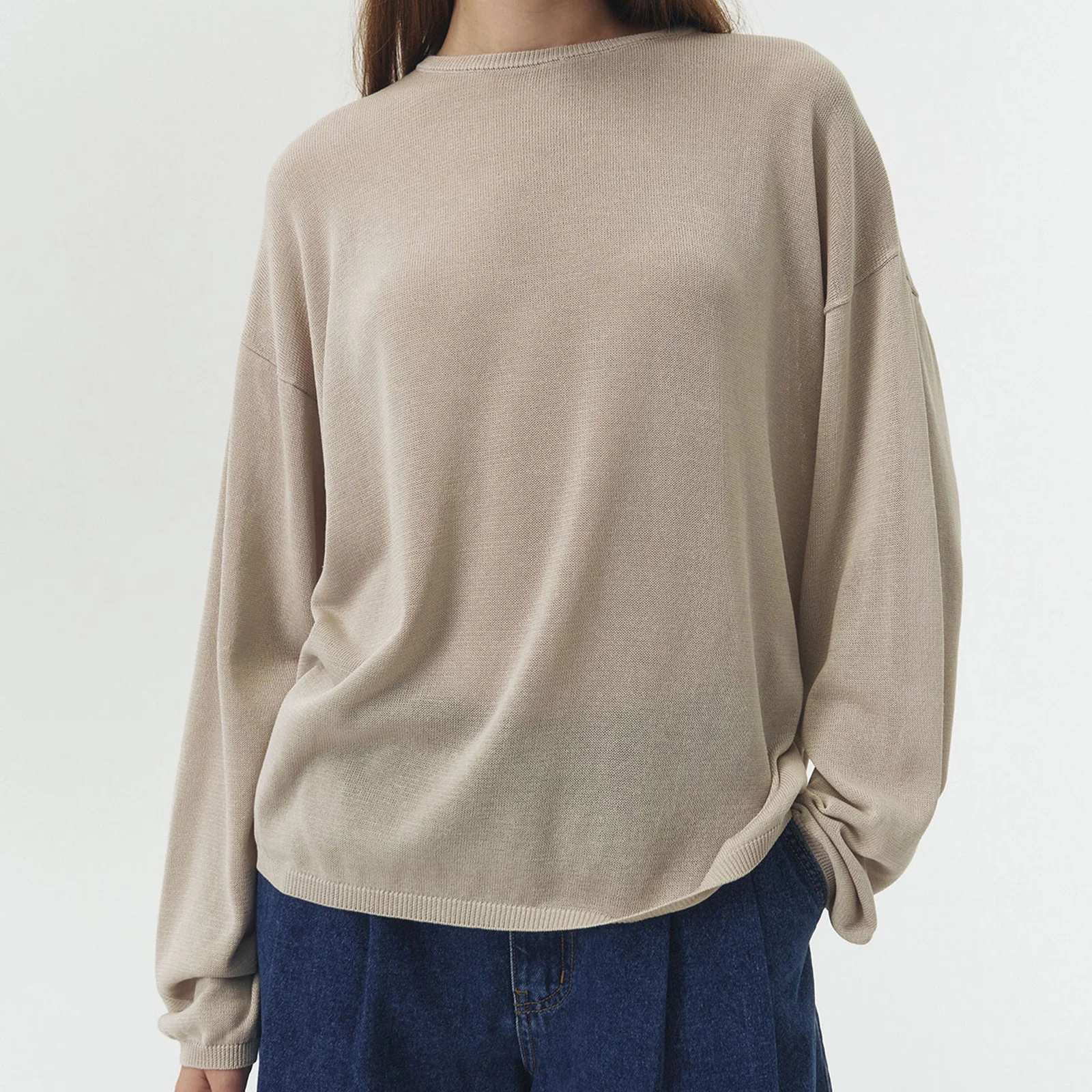 Loose fit Cool Knit Top ( W.GREY )