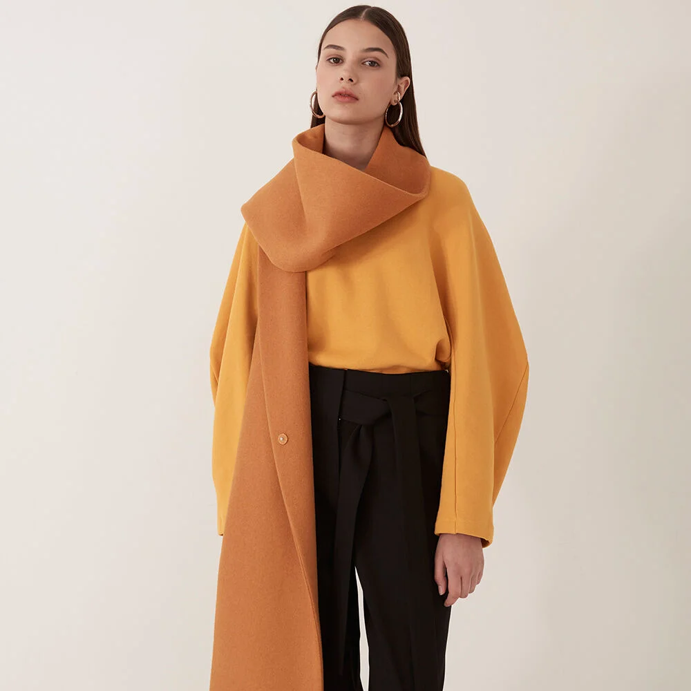 Cocoon Sleeve Sweatshirt_Mustard