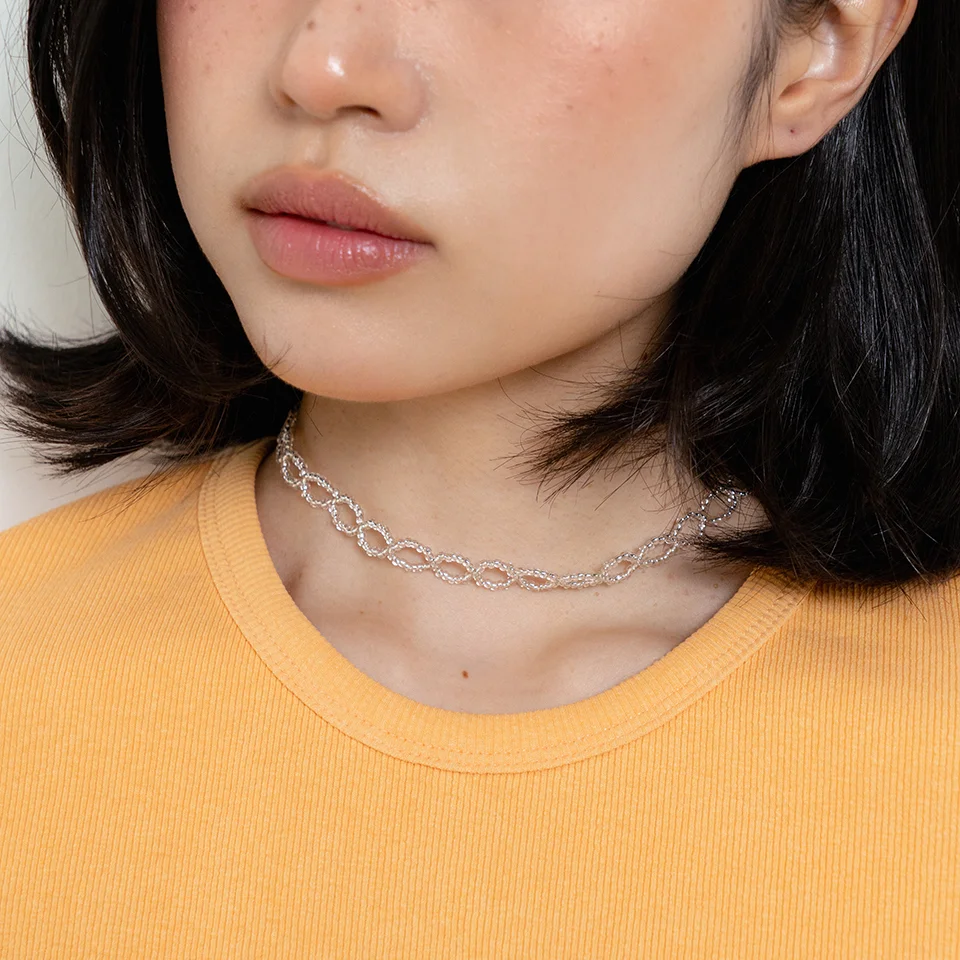 clear bead lace choker