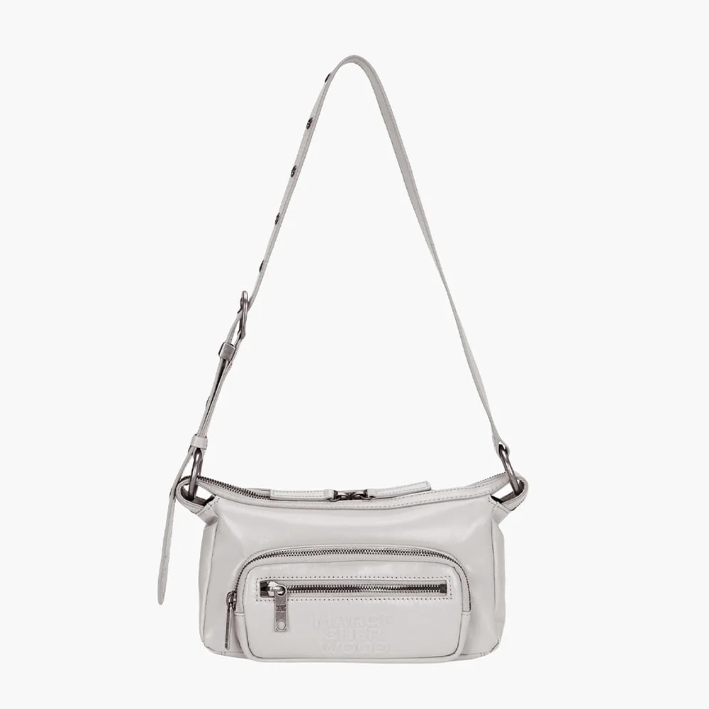 OUTPOCKET HOBO MINI_light grey glossy plain