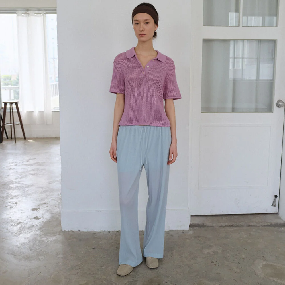 Milly Pleats Pants (Sea blue)