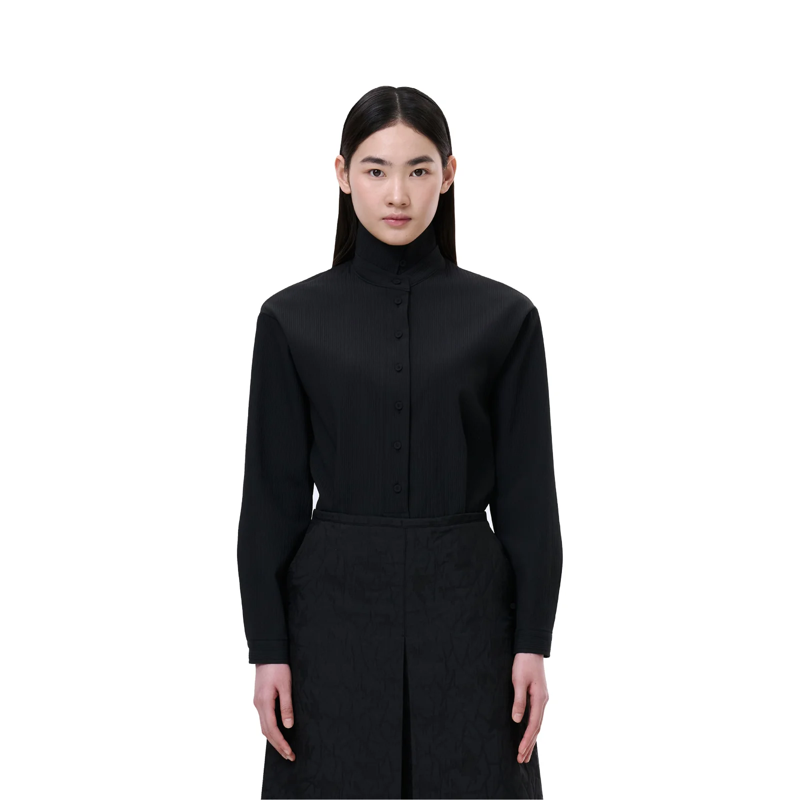 OVAL BUTTON SHIRT (BLACK)
