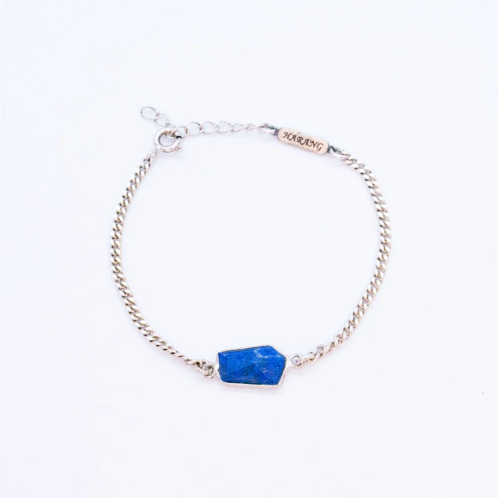 HR 331B_Pentagon Cut Lapis Lazuli Bracelet
