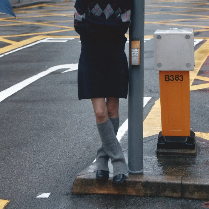 Alpaca Knit Skirt(Navy)