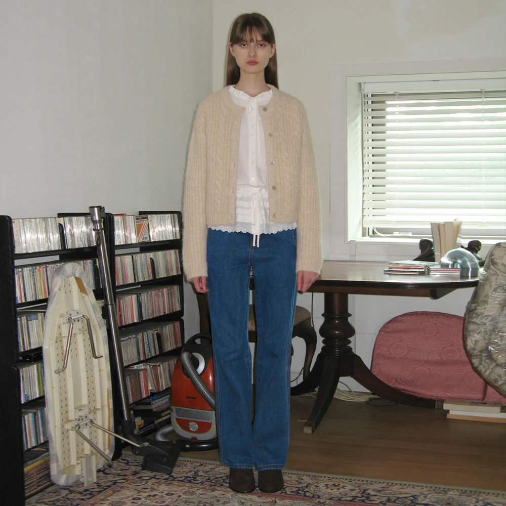 Semi Boots Fit Denim Pants (Blue)