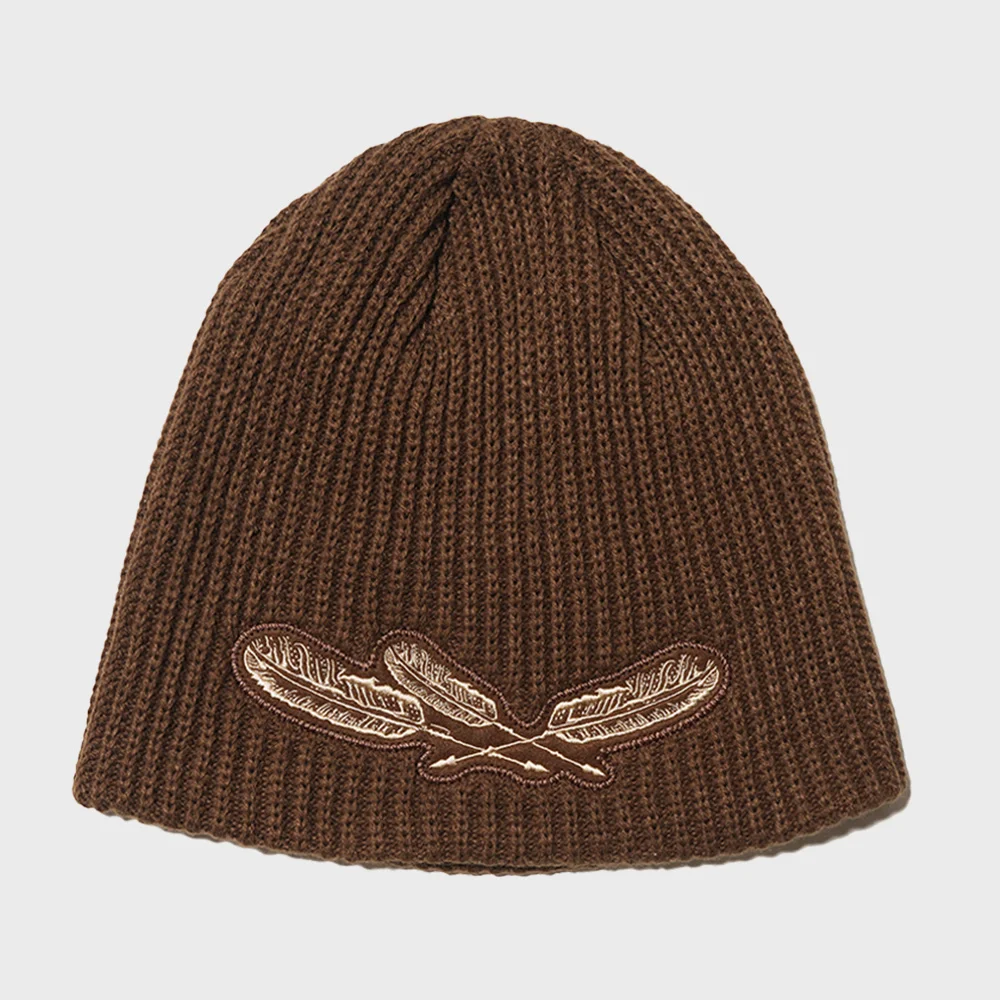 Arrow Applique Beanie Brown