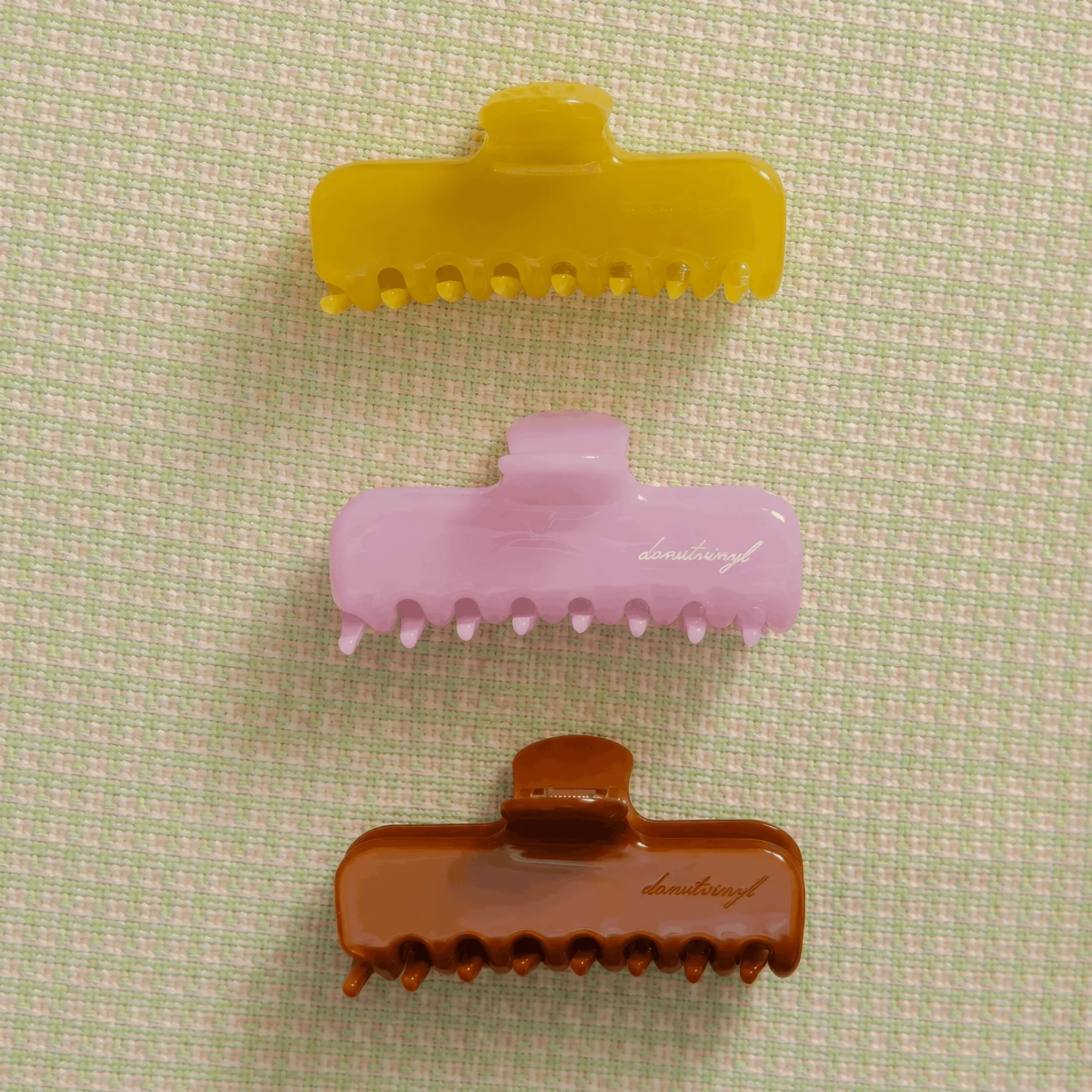 square lettering hair clip (4colors)