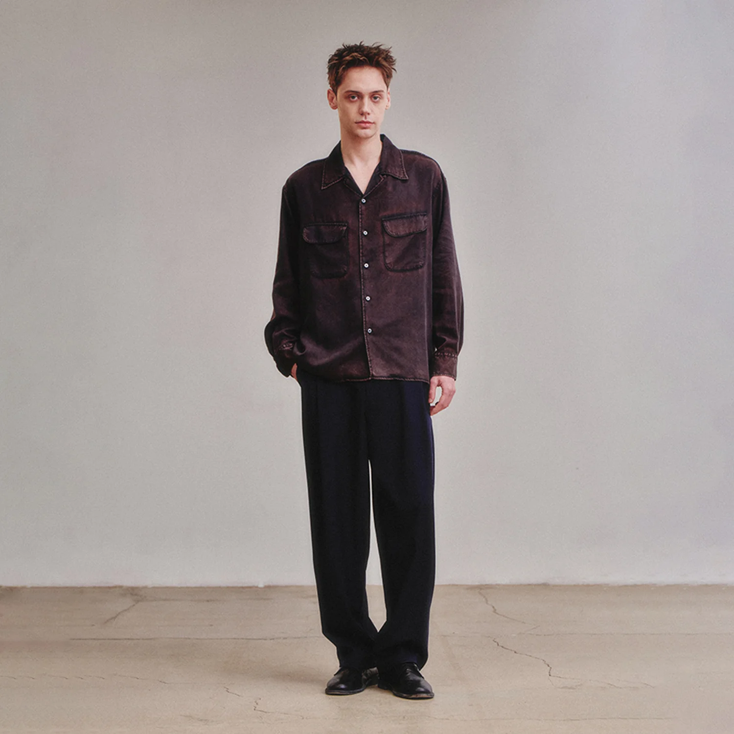 Tencel Two Pocket Shirt_Vintage Navy