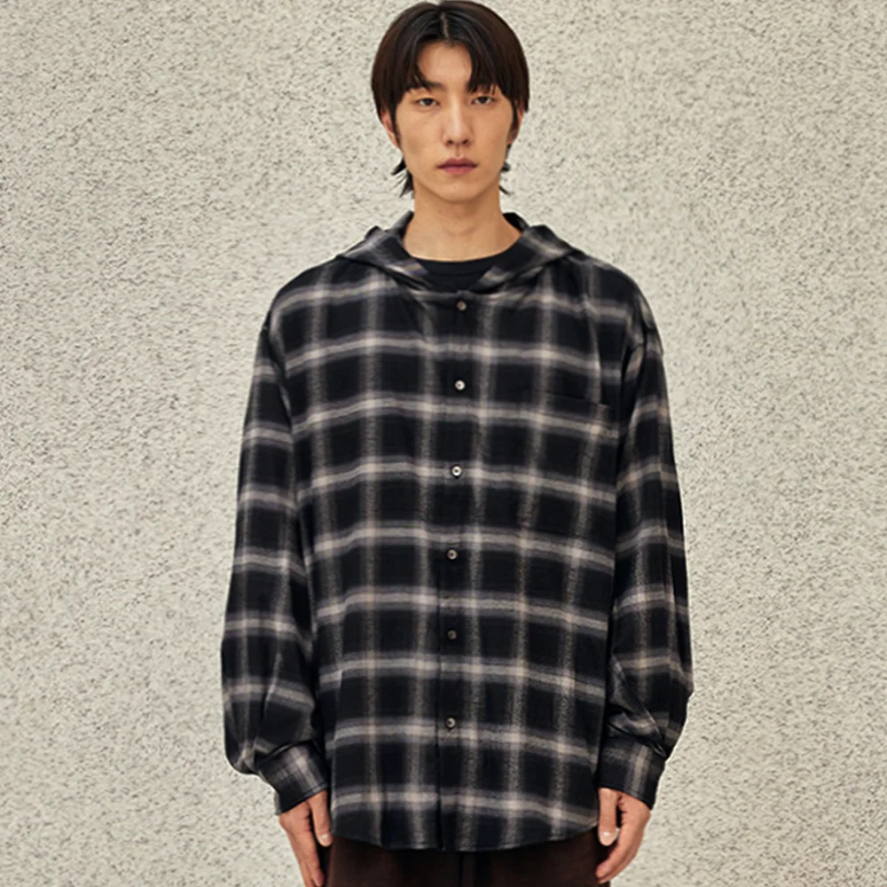 BYWAY HOODED SHIRTS (BLACK CHECK)