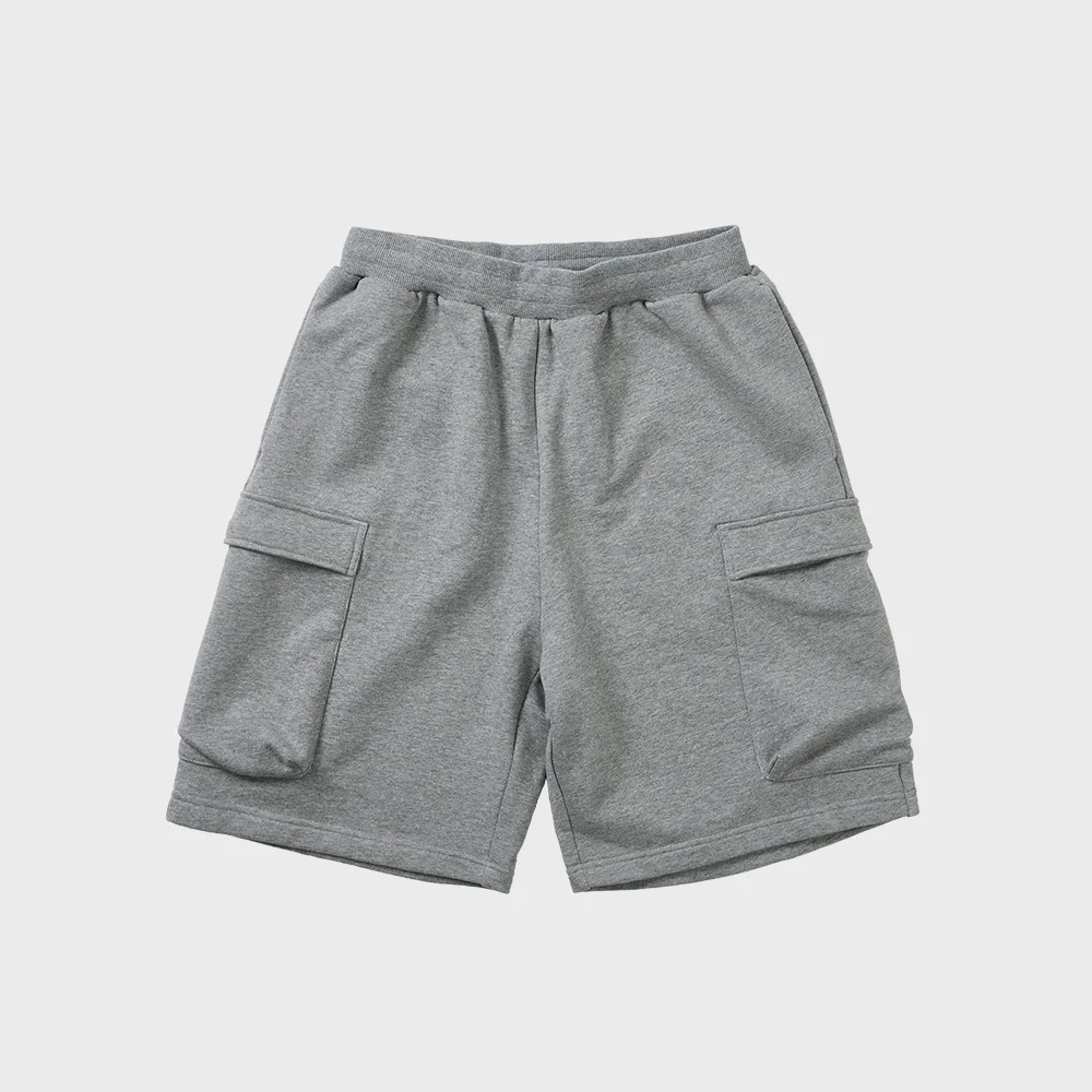 WIDE SWEAT SHORTS MELANGE GREY