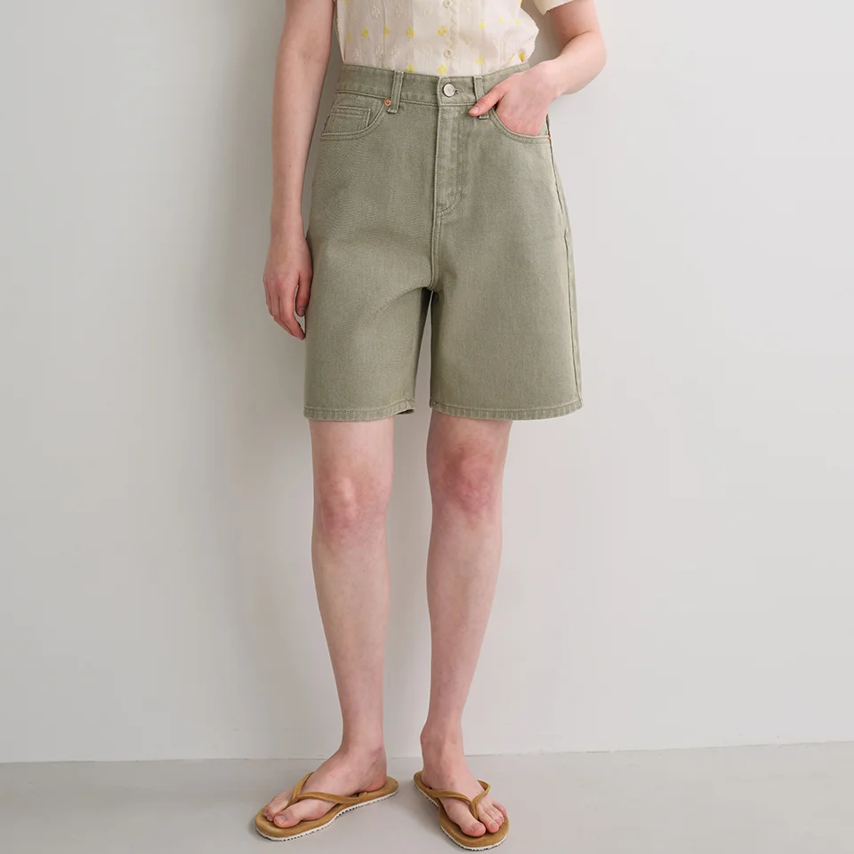 bermuda denim pants (vintage olive)
