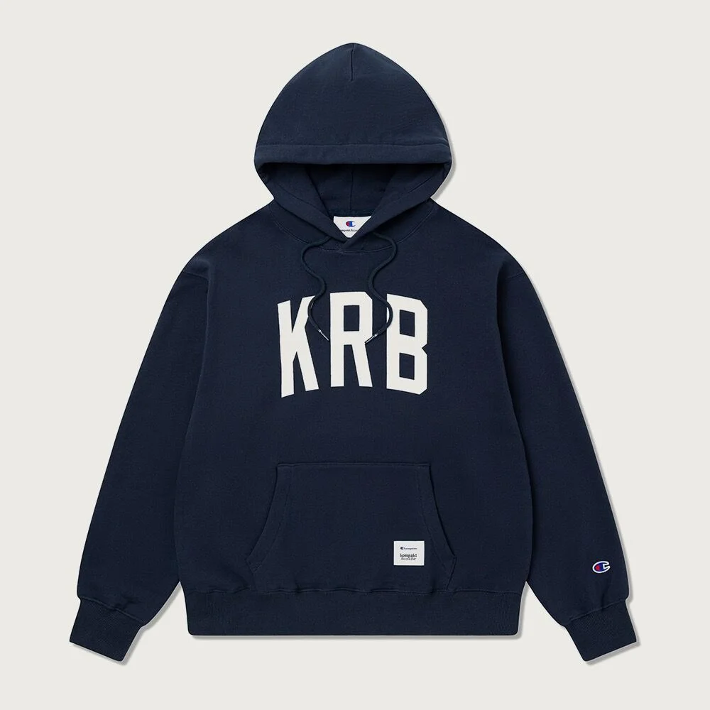 Champion X Compact Record Bar 大 標誌 連帽衫 T恤 Navy
