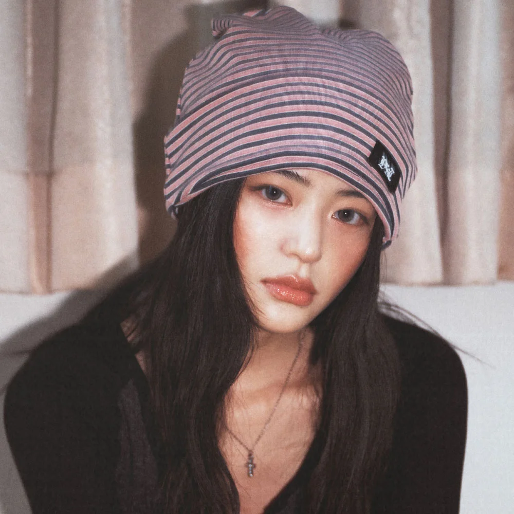 Stripe Beanie Pink