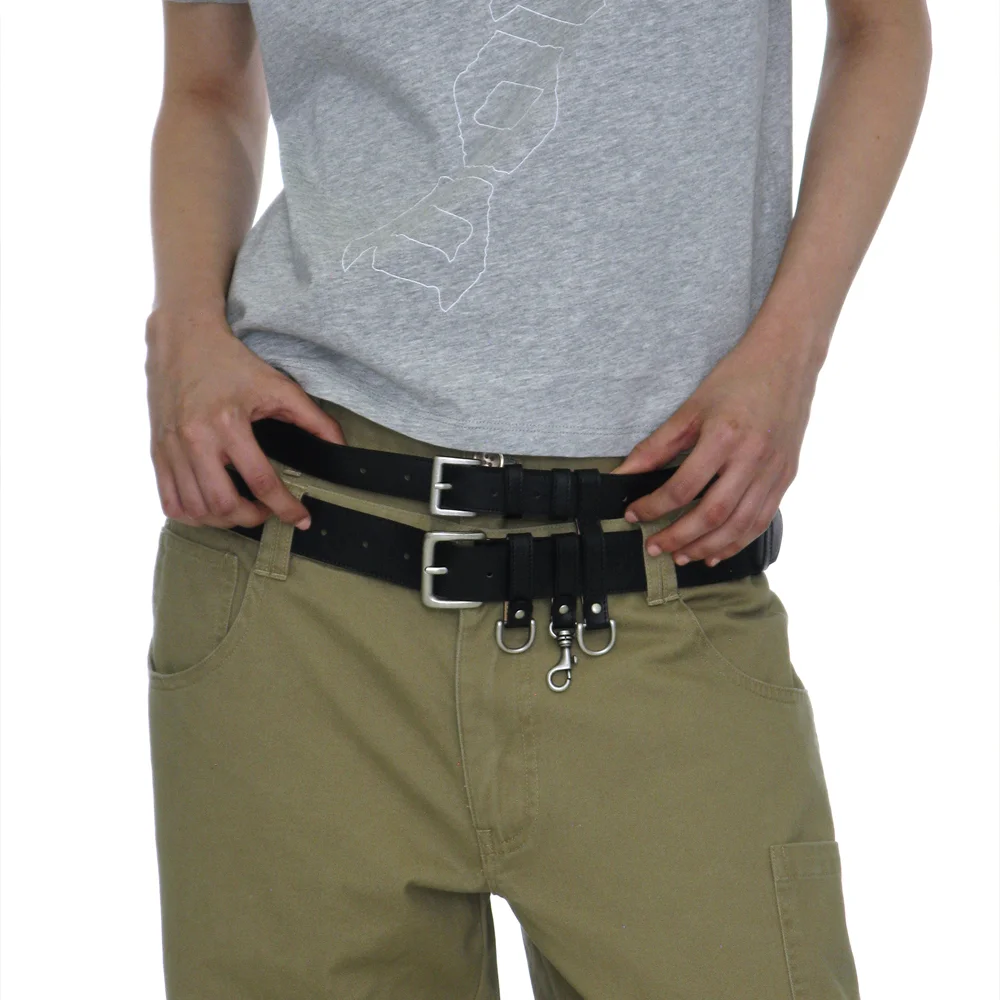 DOUBLE-LAYER UTILITY LEATHER BELT_BLACK