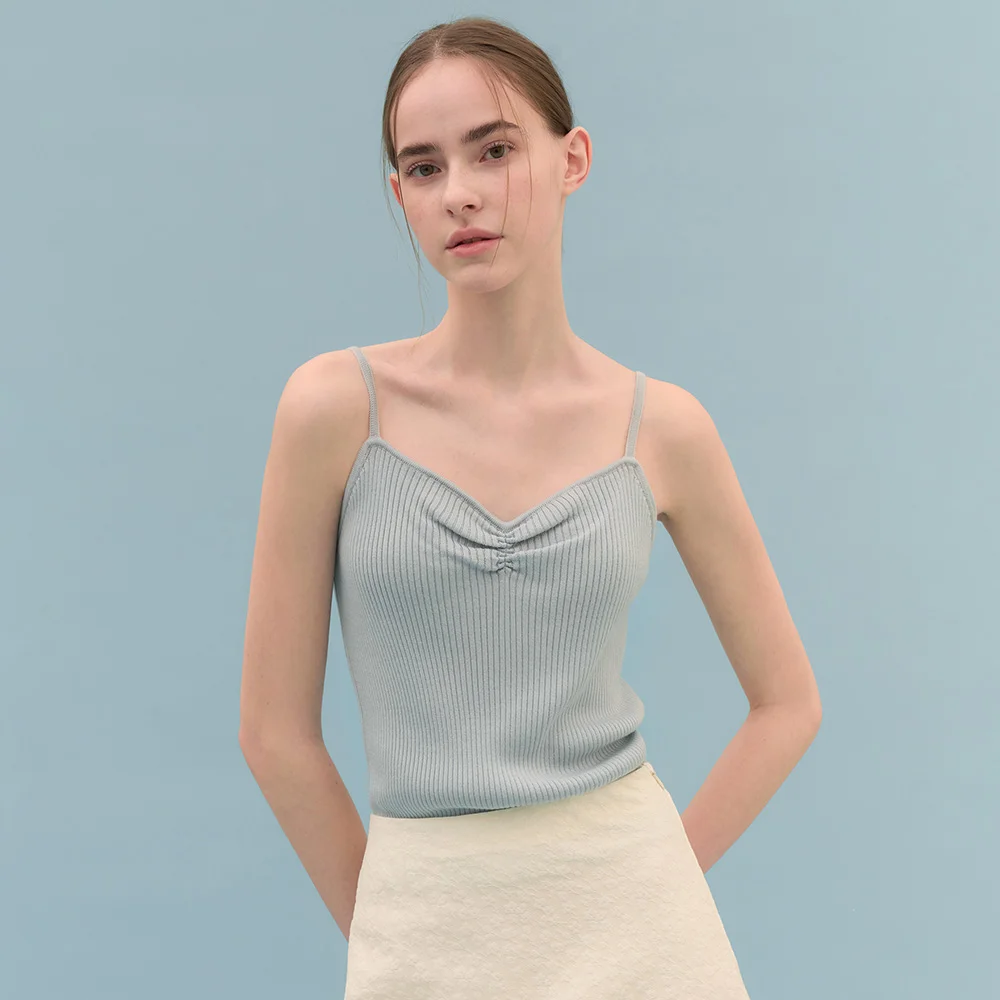 Moire Knit Sleeveless (Sky Blue)