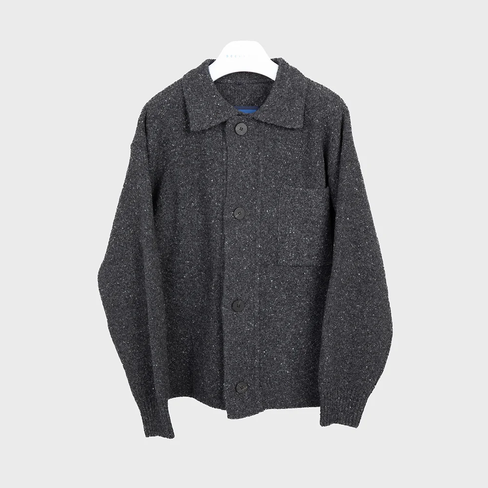 HEAVY WEIGHT BIG POCKET CARDIGAN_CHARCOAL