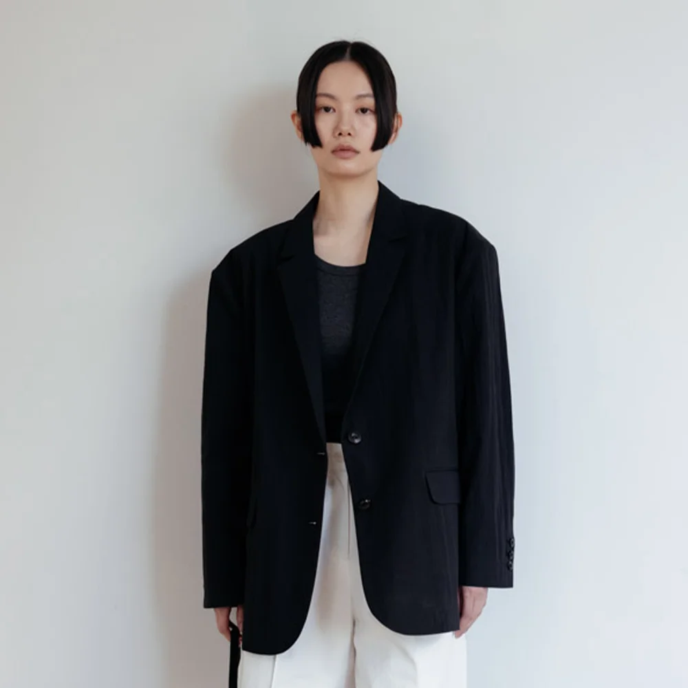 Oversized Cotton Jacket (Black)